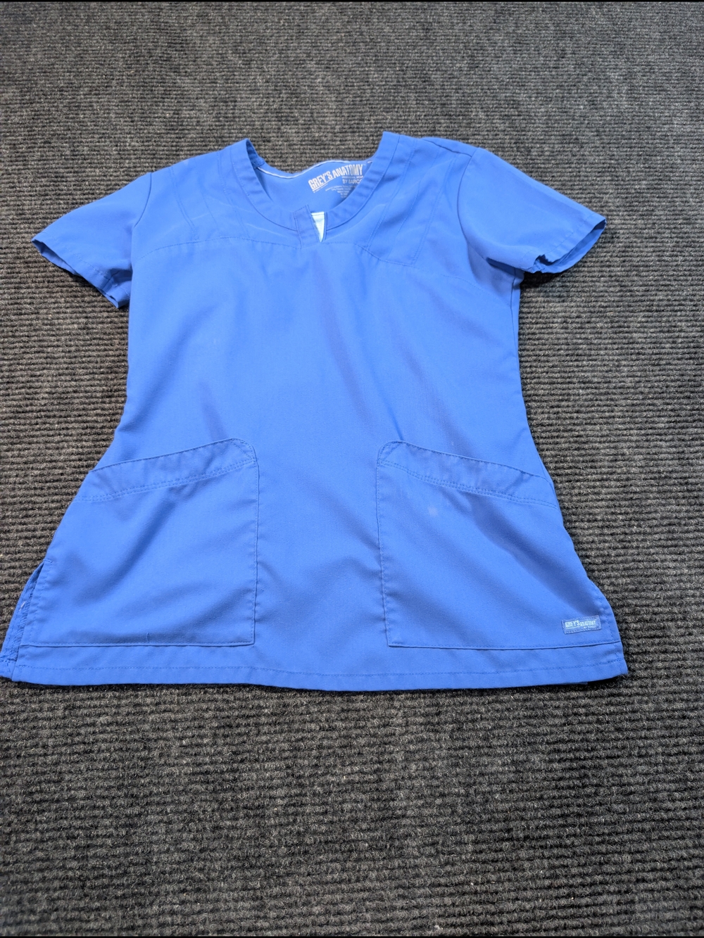 Grey's Anatomy Royal Blue V-Neck Scrub Top with Front Pockets
